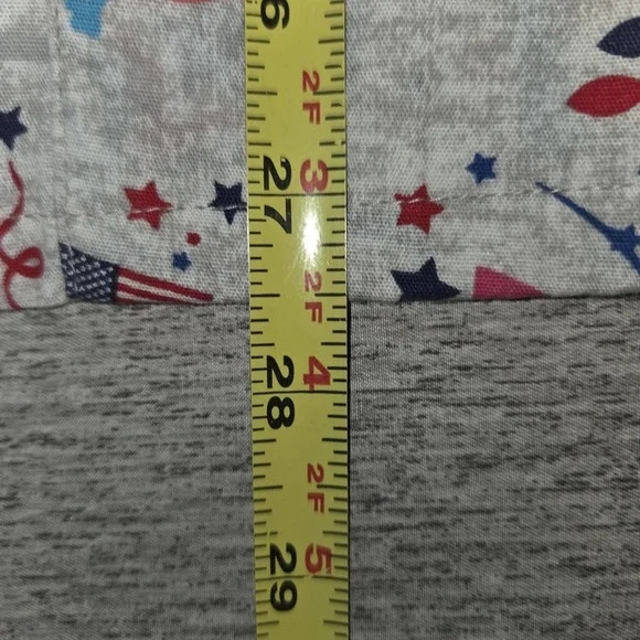 UA Scrubs Patriotic Scrub Top Women's Size Large Silver Shirt 4th Of July Owls - Picture 5 of 10